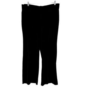 V Sport Velvet Wide Leg Pants Womens XL 14/16 Black Velour Elastic Waist Comfort